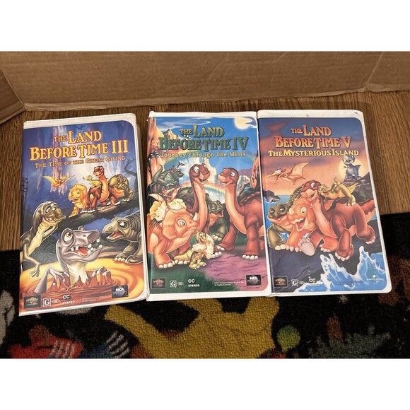 The Land Before Time 3, 4, & 5 VHS Tapes Clamshell Lot Of 3 Movies - Picture 1 of 5